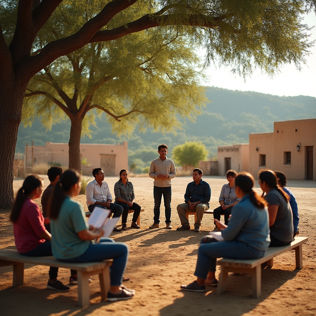 Financial education session in a rural Mexican community