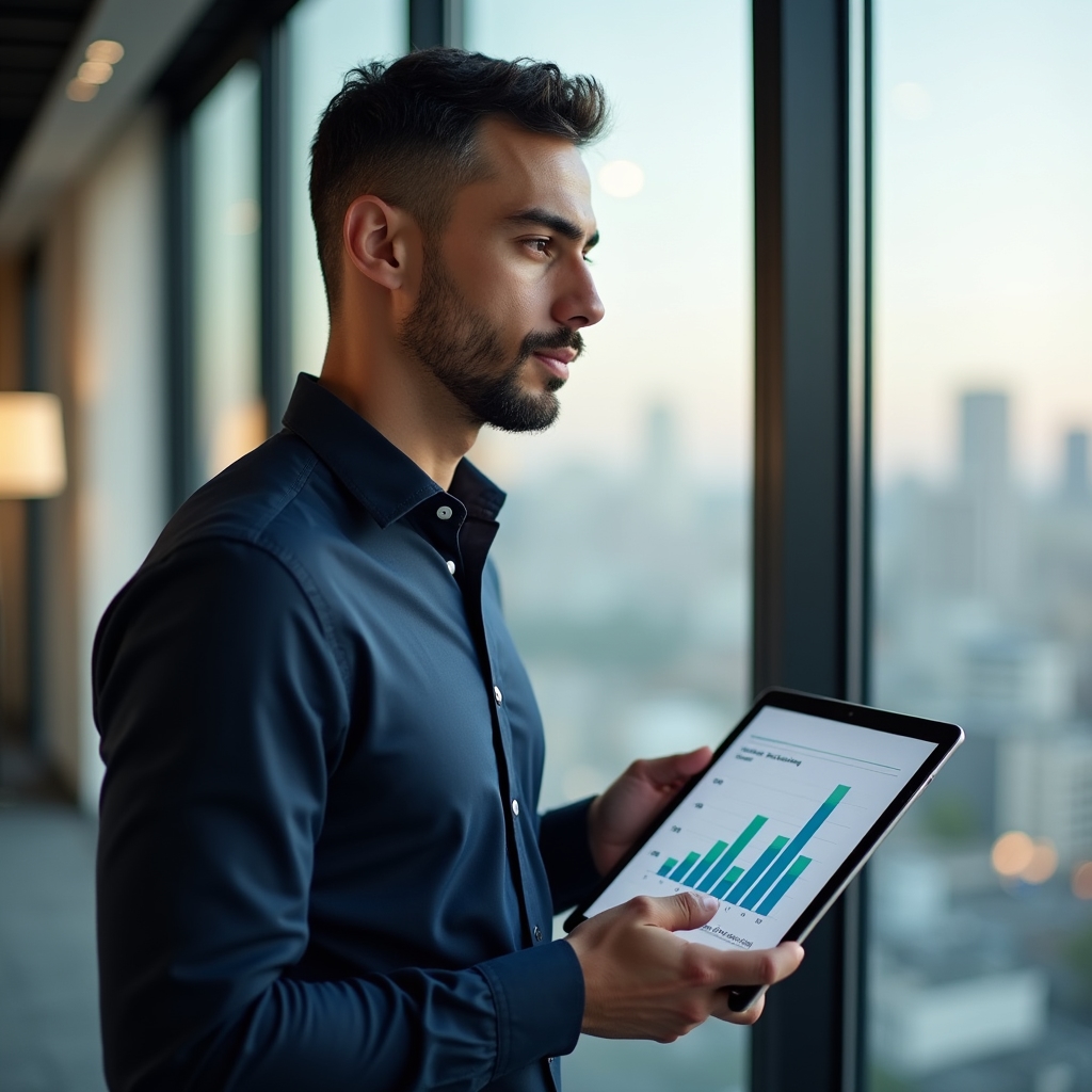Savings comparison chart on a tablet screen